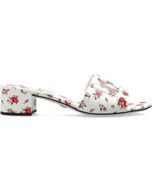 Dolce & Gabbana Leather Heeled Mules - White