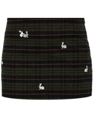 Carne Bollente Short Skirt With A Check Pattern - Black