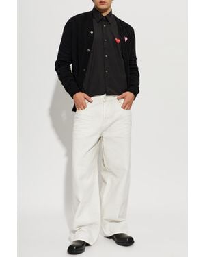 COMME DES GARÇONS PLAY Cotton Shirt With Logo Patch - Black