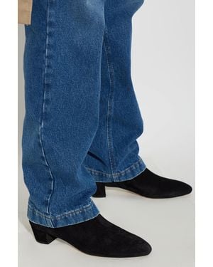 Aeyde Suede Heeled Ankle Boots 'Yasmin' - Blue