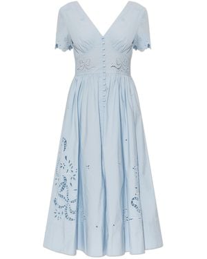 Self-Portrait Dress With A V-Neckline - Blue