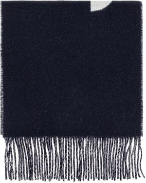 Jacquemus Wool Scarf With Logo - Blue