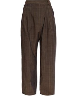 Ganni Wool Trousers - Brown