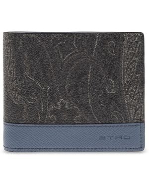 Etro Wallet With Logo - Grey