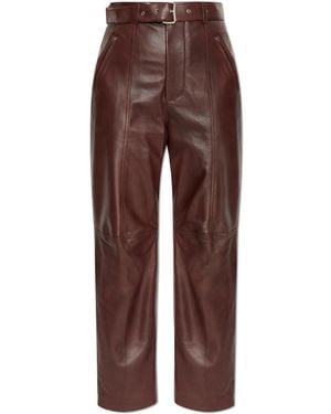Bottega Veneta Leather Pants - Brown