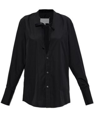 Maison Margiela Shirt With Decorative Tie - Black