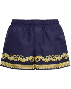 Versace Swim Shorts With Print - Blue