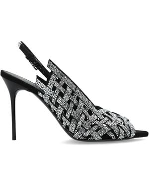 Balmain Leather Heeled Sandals - Metallic