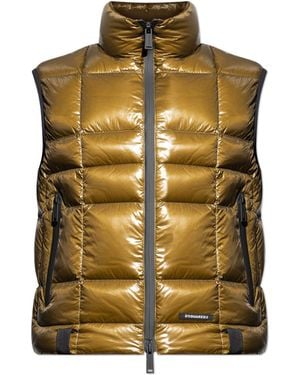 DSquared² Down Gilet With Stand-Up Collar - Metallic