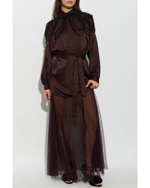 forte_forte Silk Belted Dress - Purple