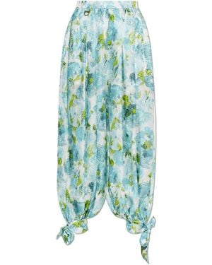 Chloé Loose-Fit Silk Trousers - Blue