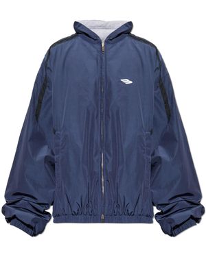 Balenciaga Reversible Jacket With Hood - Blue