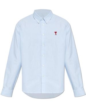 Ami Paris Shirt With Logo - Blue