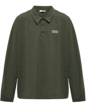 American Vintage Oversize Polo Shirt - Green