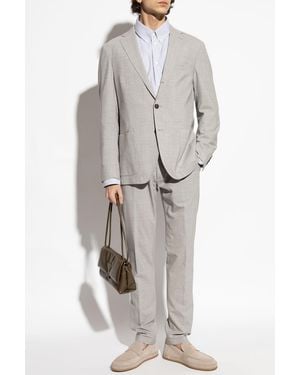 Eleventy Wool Pants With Tapered Legs - Gray