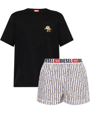 DIESEL Two-Piece Pyjamas "Kit-Jack-D-Core" - Black