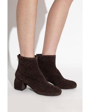 Agl Attilio Giusti Leombruni Suede Heeled Ankle Boots 'Tina Woven' - Black