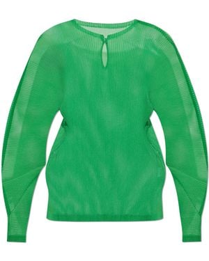 Pleats Please Issey Miyake Pleated Top - Green