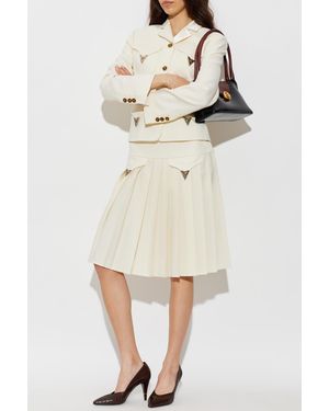 Versace Pleated Skirt - Natural