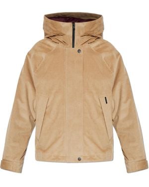 Woolrich Corduroy Jacket With Hood - Natural