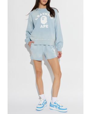 A Bathing Ape Shorts With Logo - Blue