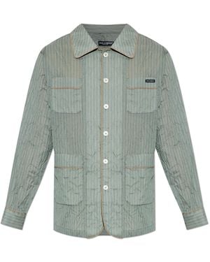 Dolce & Gabbana Shirt With A Crinkled Effect - Green