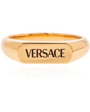 Versace Logo Ring - Metallic