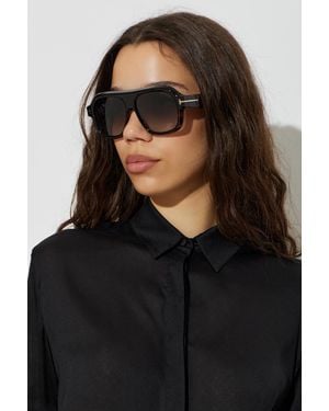 Tom Ford "Rhonda-02" Sunglasses - Black