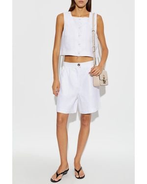 Posse 'Dakota' Linen Shorts - White