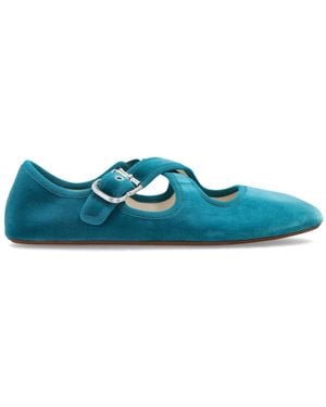 Alaïa Velvet Ballet Flats - Blue