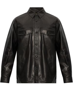 Balmain Leather Jacket With Pockets - Black
