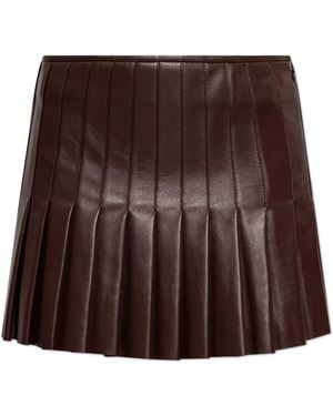 McQueen Short Leather Skirt - Brown