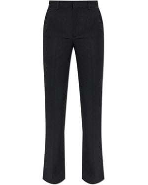 Balmain Wool Pleated Trousers - Black