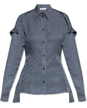 Ferragamo Loose-Fit Shirt With Monogram - Blue