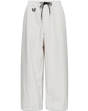 Y-3 Pinstripe Trousers - White