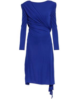 Versace Long Asymmetrical Dress - Blue