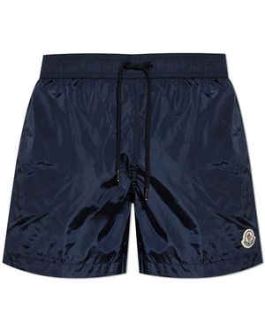 Moncler Swim Shorts With Logo - Blue