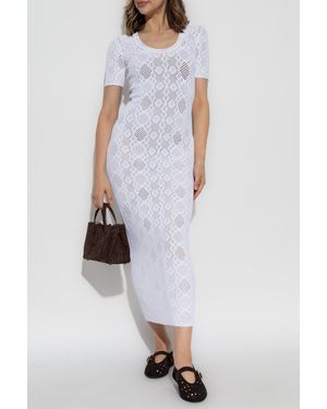 Alaïa Short-Sleeved Dress - White