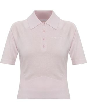 Givenchy Cropped Polo With Logo - Pink