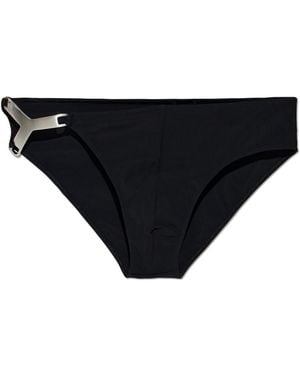 Rick Owens Swim Briefs With Applique - Black