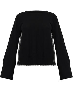 Blumarine Top With Lace Details - Black