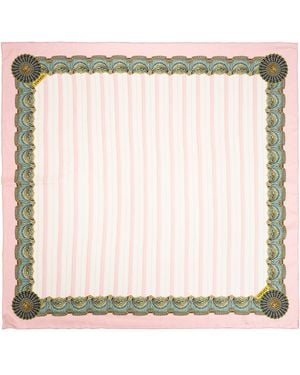 Versace Silk Scarf With "The Encore" Print - Natural