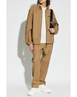 Moncler Pants With Side Stripes - Natural