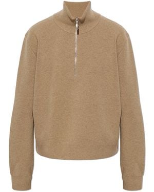 Rohe Jumper With A Stand-Up Collar - Natural