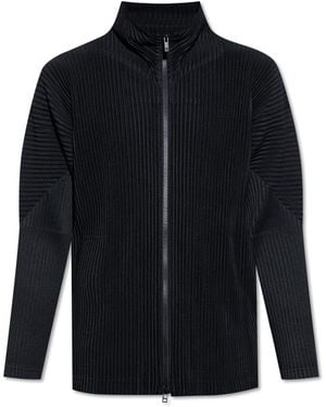 Homme Plissé Issey Miyake Pleated Zip-Up Sweatshirt - Blue