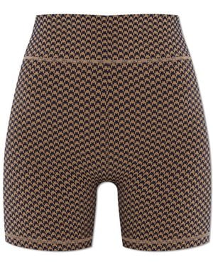 The Upside Short Leggings "Houndstooth" - Brown