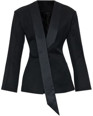 The Attico Blazer With Satin Shawl - Black
