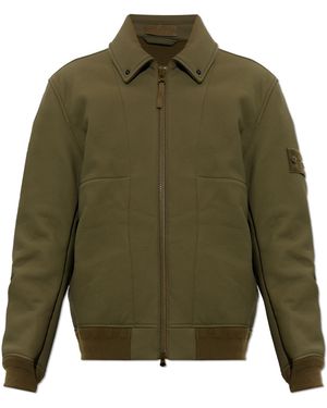 Stone Island Leather Jacket From The 'Ghost Drop 4' Collection - Green