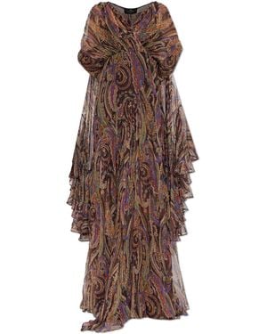 Etro Dress With Lurex Thread - Brown