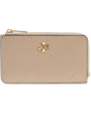 Tory Burch Leather Card Holder - Natural
